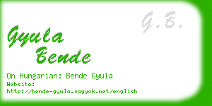 gyula bende business card